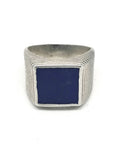 Mens Silver Ring Lapis Lazuli Classy | Castello Jewels