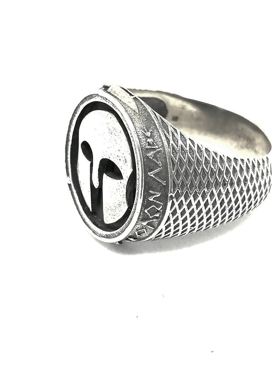 Mens Silver Ring Sparta — view 3 | Castello Jewels