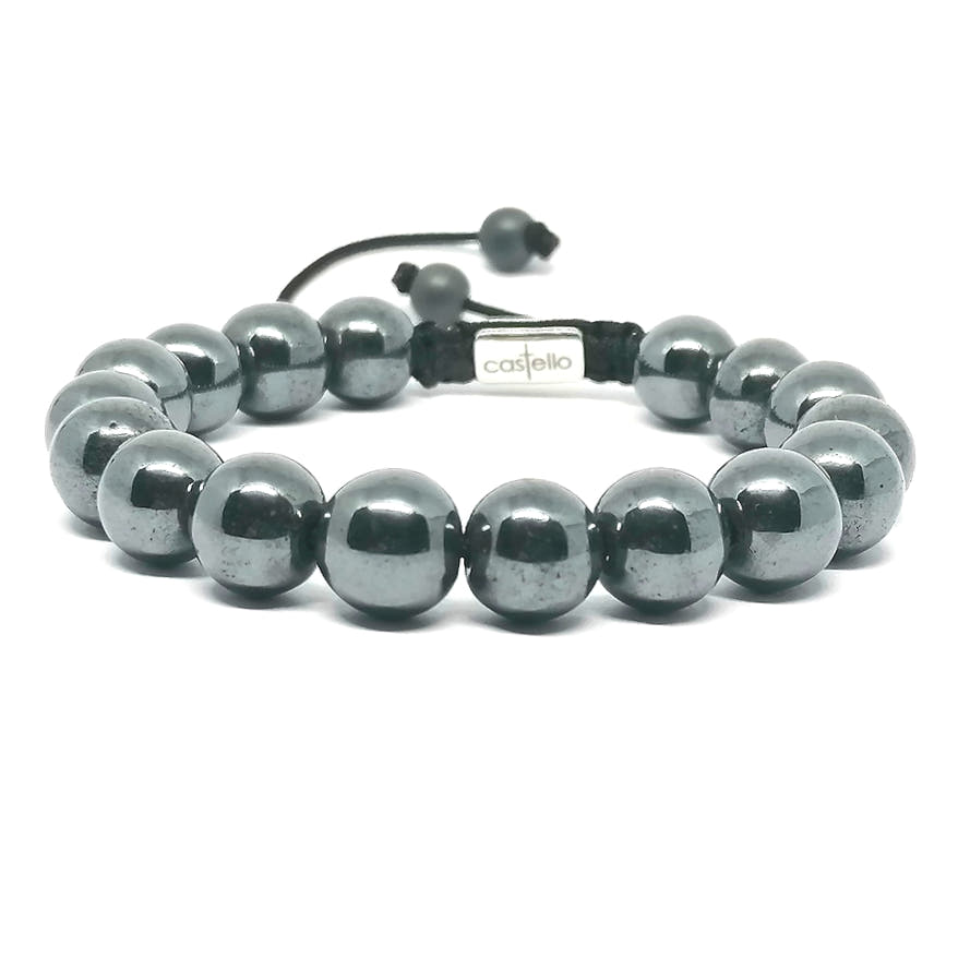 Hematite Everyday Bracelet, 10mm, view 2 | Castello Jewels