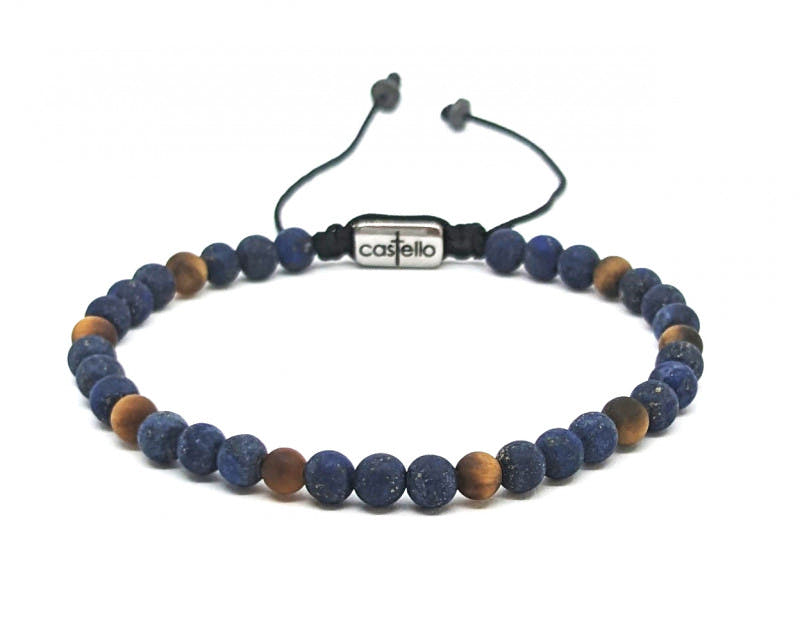 Sodalite & Tiger's Eye Gemstone Bracelet, 4mm | Castello Jewels