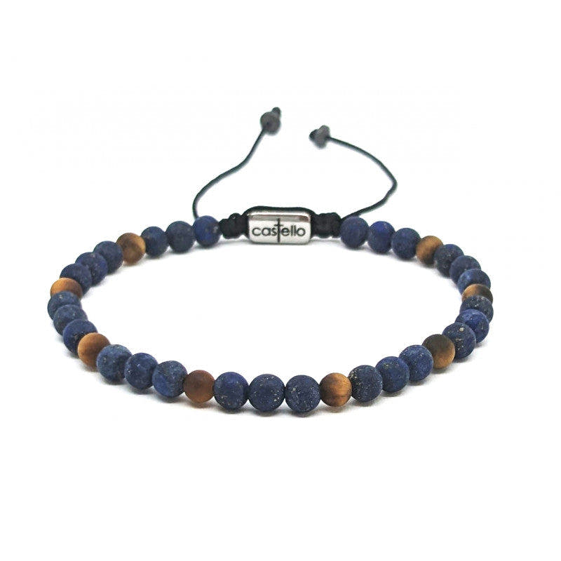 Sodalite & Tiger's Eye Gemstone Bracelet, 4mm | Castello Jewels