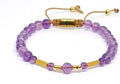 Hand Made Silver Gold Plated 925 Bracelet Amethyst stone 6mm | Castello Jewels