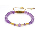 Amethyst Gold-Plated Bracelet, Sterling Silver, 6mm | Castello Jewels