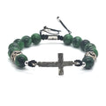 Ruby Zoisite Cross Bracelet for Men, 10mm | Castello Jewels