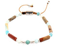 Hand Made Silver 925 Bracelet CHIC Amazonite and Picasso Tube stone 6mm | Castello Jewels