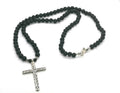 925 silver Beaded Necklace, Lava stone of 6mm | Castello Jewels