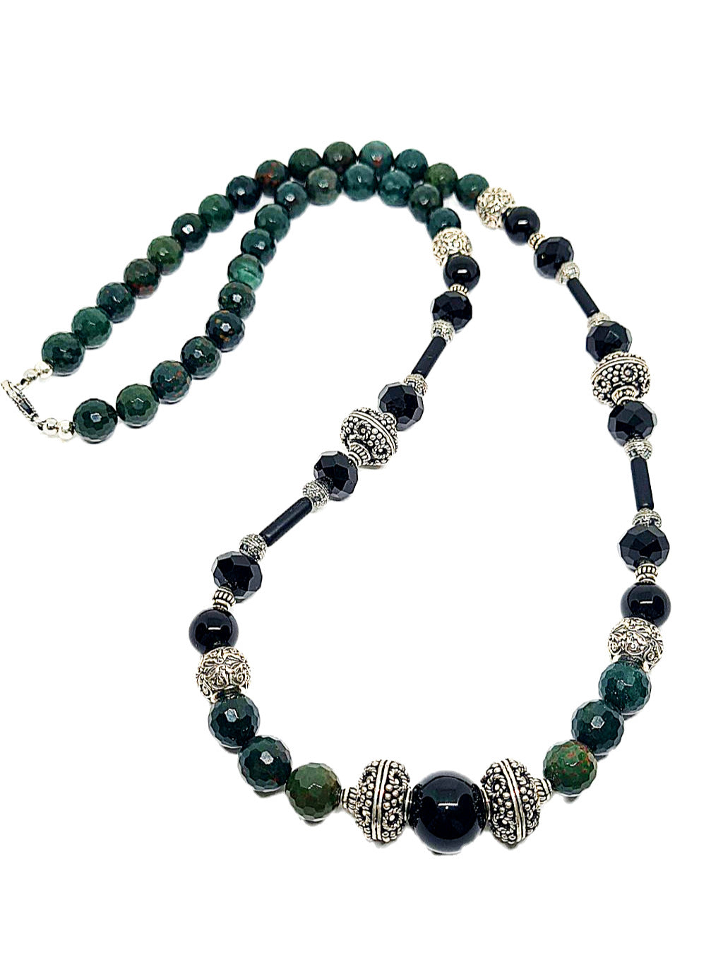 Hand Made Necklace Silver 925 Blood Stone 12mm | Castello Jewels