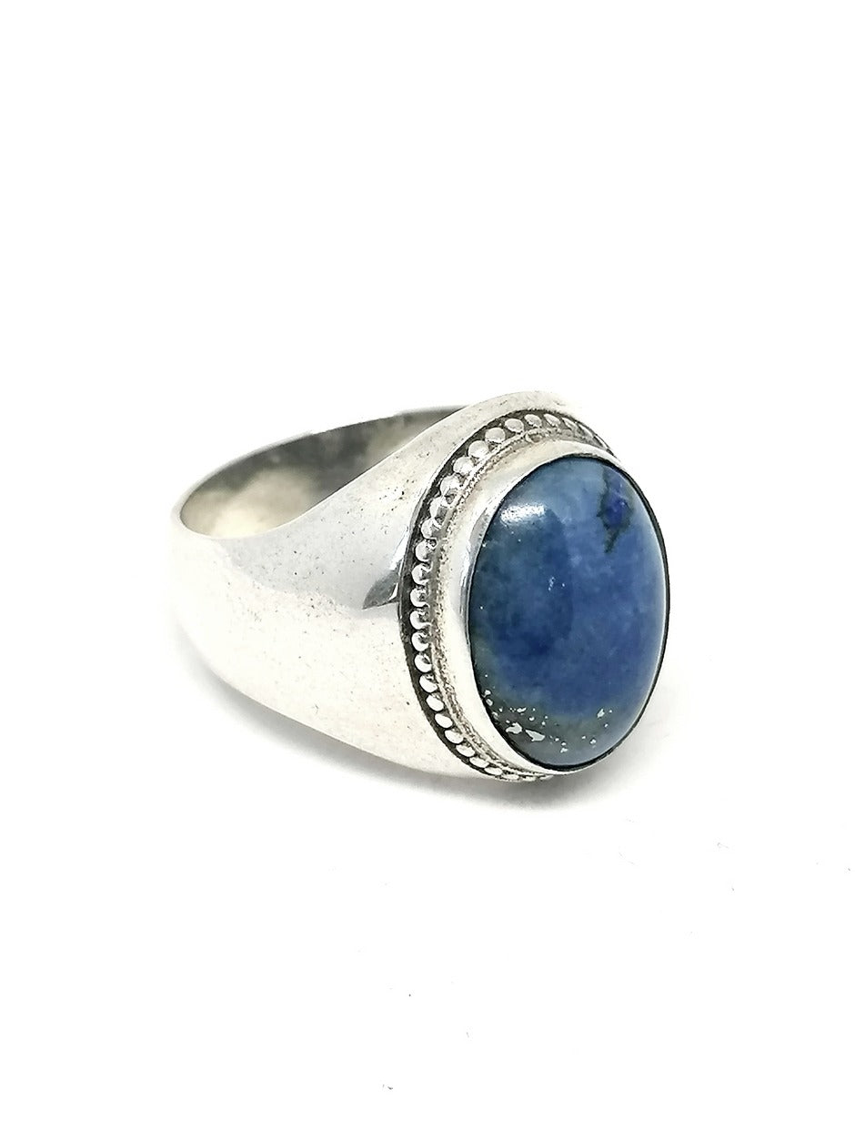 Mens silver ring Lapis Lazuli — view 2 | Castello Jewels