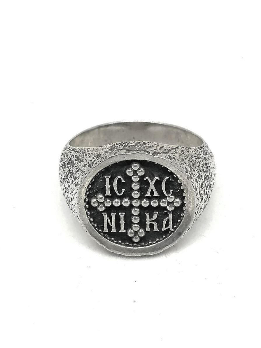 Mens Silver Ring Jesus Win | Castello Jewels