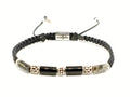 Hand Made Silver 925 Bracelet, Spectrolite & Black Obsidian Tube stone 4*9mm | Castello Jewels