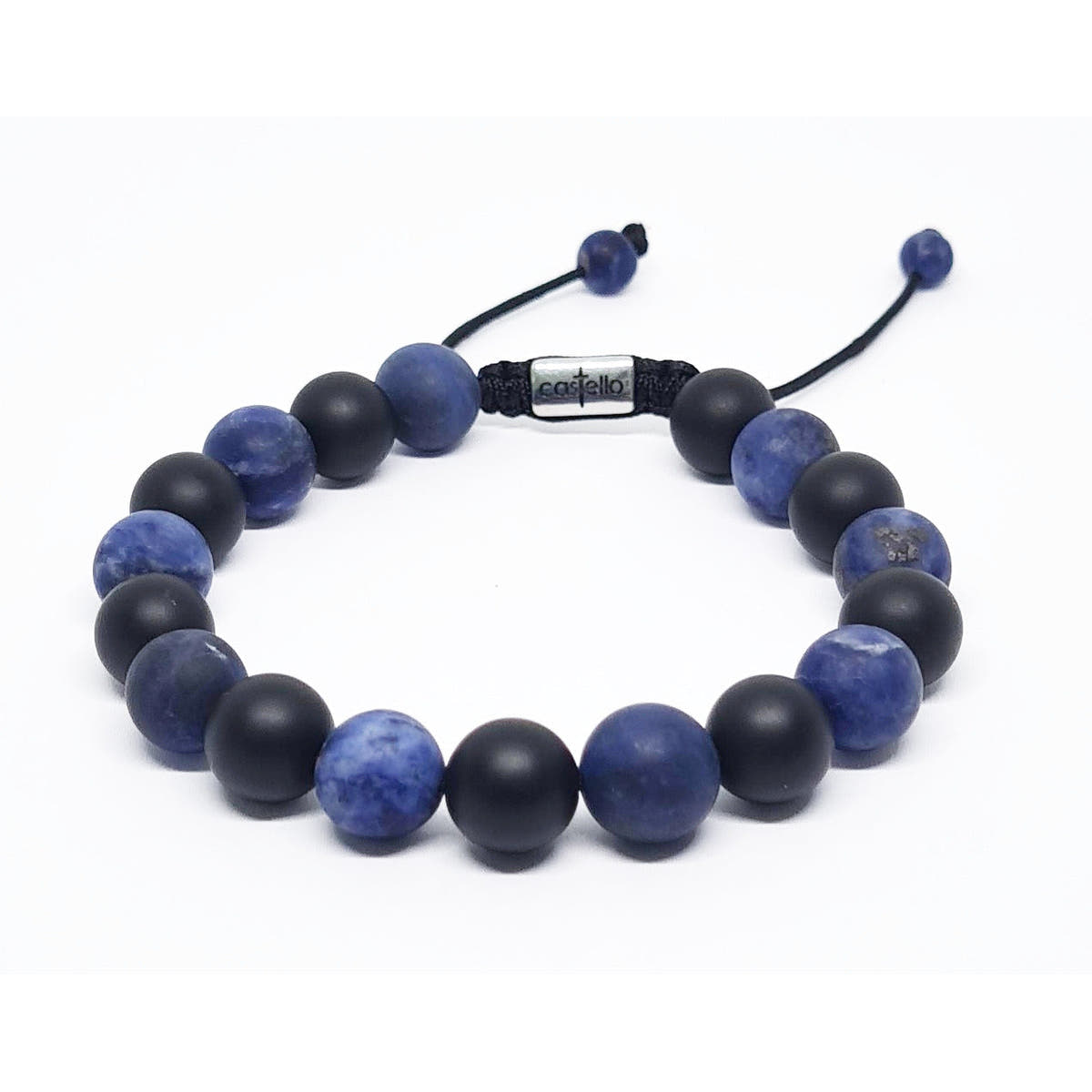 Onyx & Sodalite Everyday Bracelet, 10mm | Castello Jewels