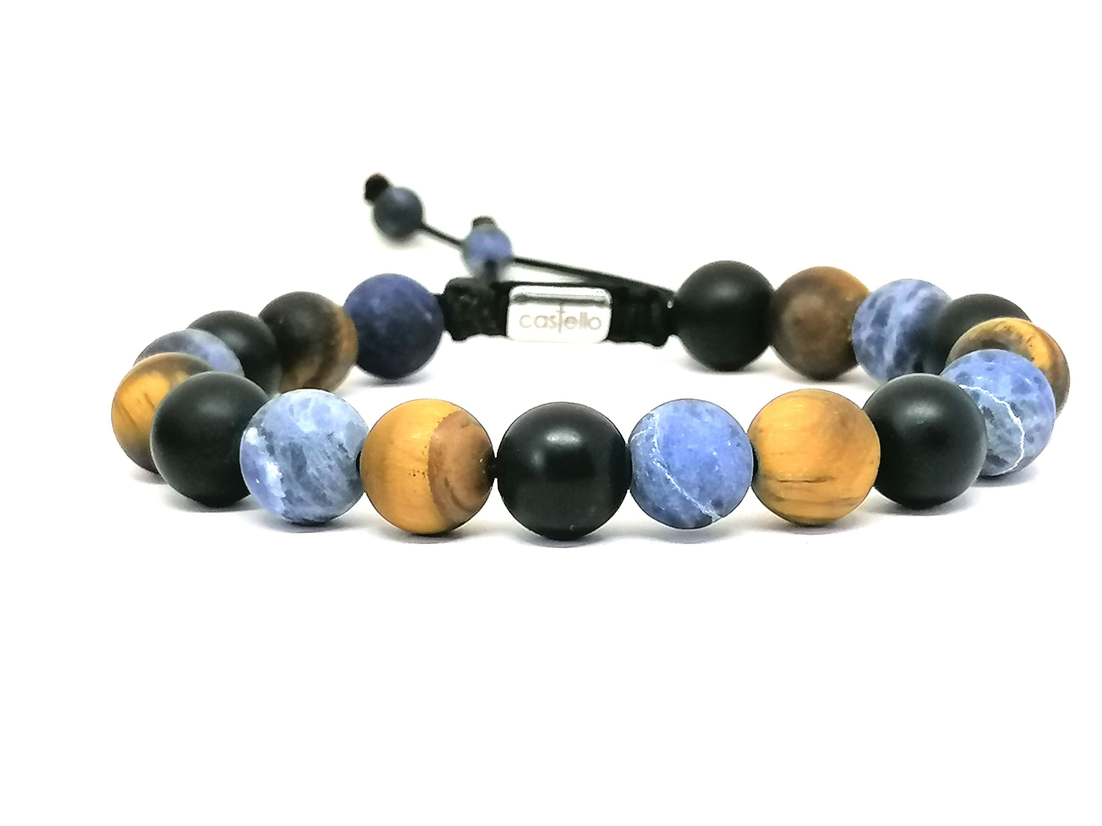 Bracelet Onyx, Tiger's eye, Sodalite 10mm stone | Castello Jewels