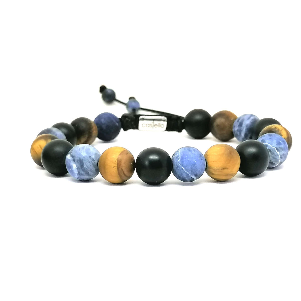 Onyx, Tiger's Eye & Sodalite Everyday Bracelet, 10mm | Castello Jewels
