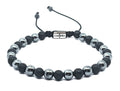 Hand Made Bracelet Hematite, Onyx stone 6mm | Castello Jewels