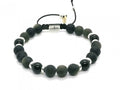 Hand Made Bracelet Silver 925 Classic Obsidian, Onyx stone 8mm | Castello Jewels