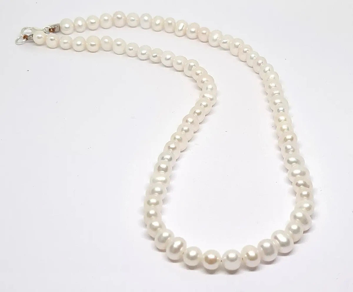 Pearl Gemstone Necklace, 6mm | Castello Jewels