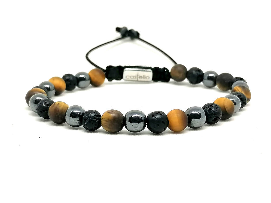 Hematite, Onyx & Tiger's Eye Bracelet, 6mm | Castello Jewels