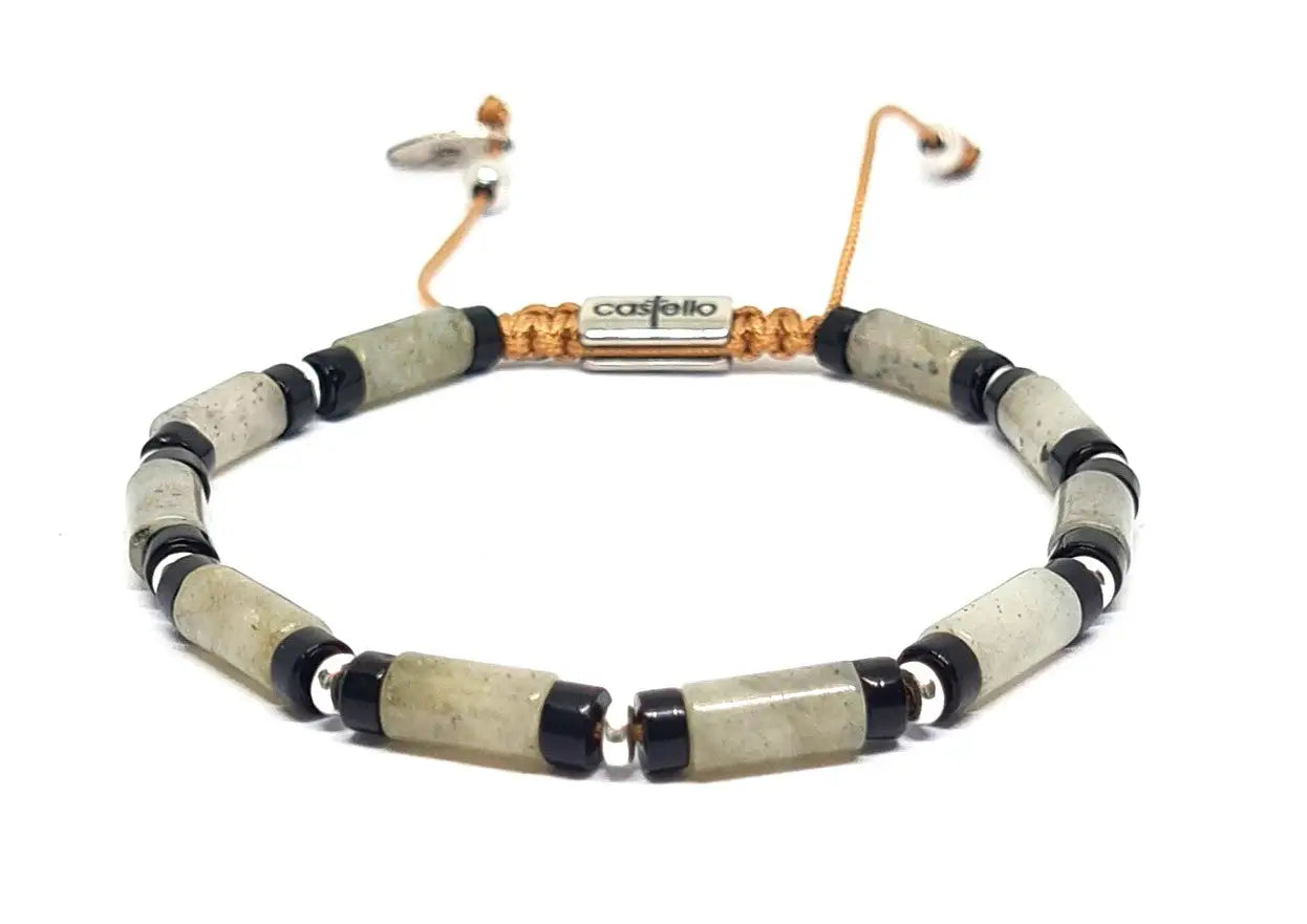 Hand Made Bracelet Silver 925 MINIMAL Spectrolite stone 4*2m | Castello Jewels