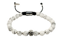 Silver Skull 925, Bracelet Howlite stone 6mm | Castello Jewels