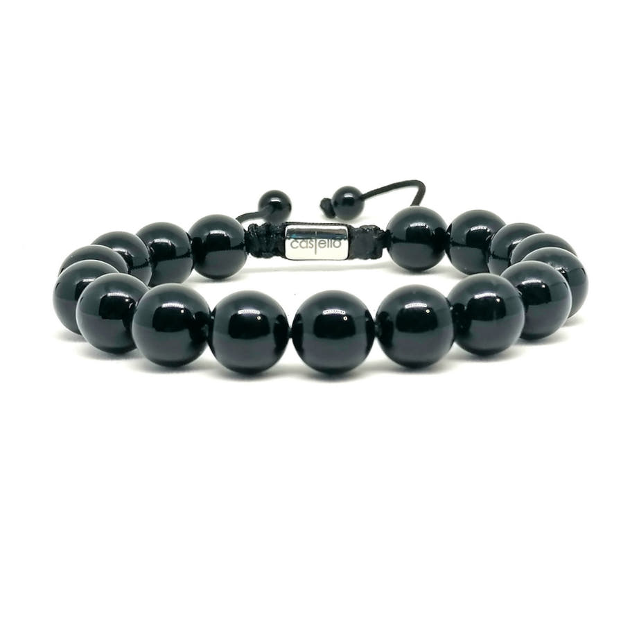 Polished Onyx Boho Bracelet, 10mm | Castello Jewels