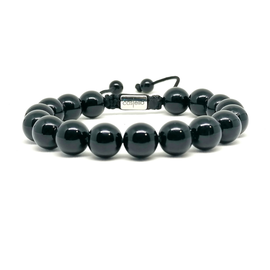Polished Onyx Boho Bracelet, 10mm | Castello Jewels