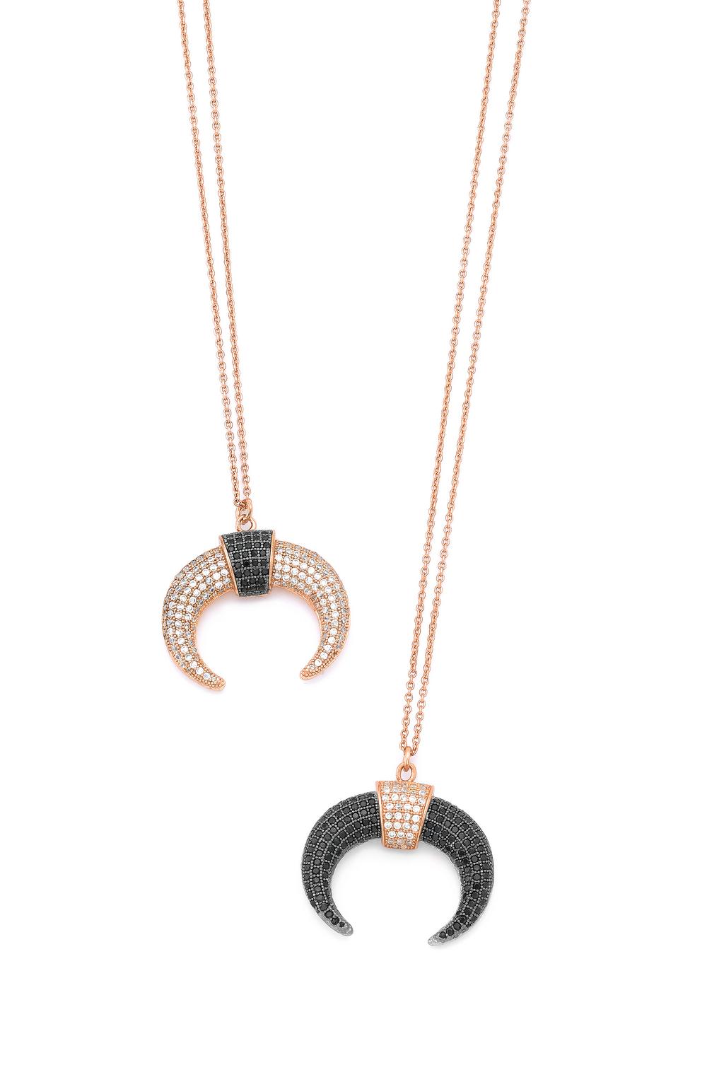 Long Silver Horn necklace | Castello Jewels
