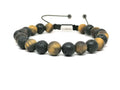 Bracelet Tiger's Eye and Lava, stone 8mm | Castello Jewels