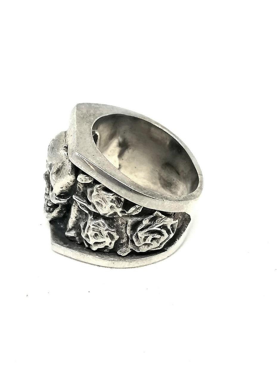 Mens Silver Ring Skull — view 3 | Castello Jewels