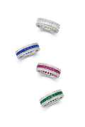 Silver ring with baguette zirconia | Castello Jewels