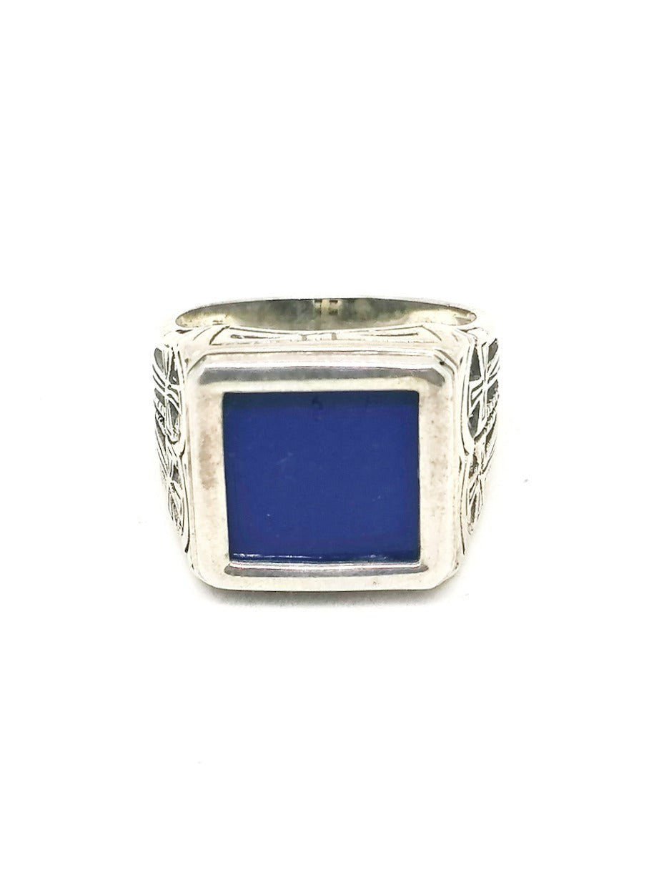 Mens Silver Ring Lapis Lazuli | Castello Jewels