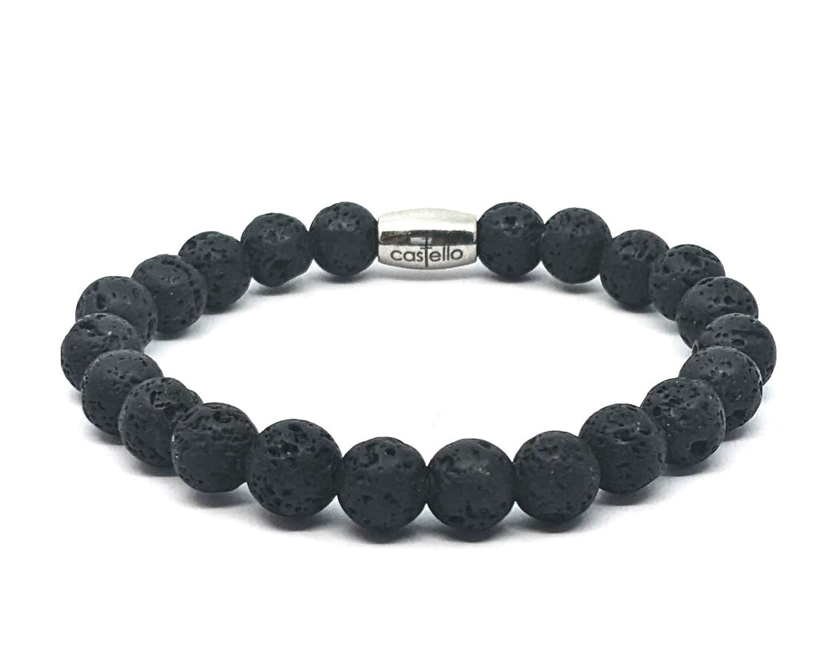 Lava Stone Everyday Bracelet, 8mm, view 2 | Castello Jewels