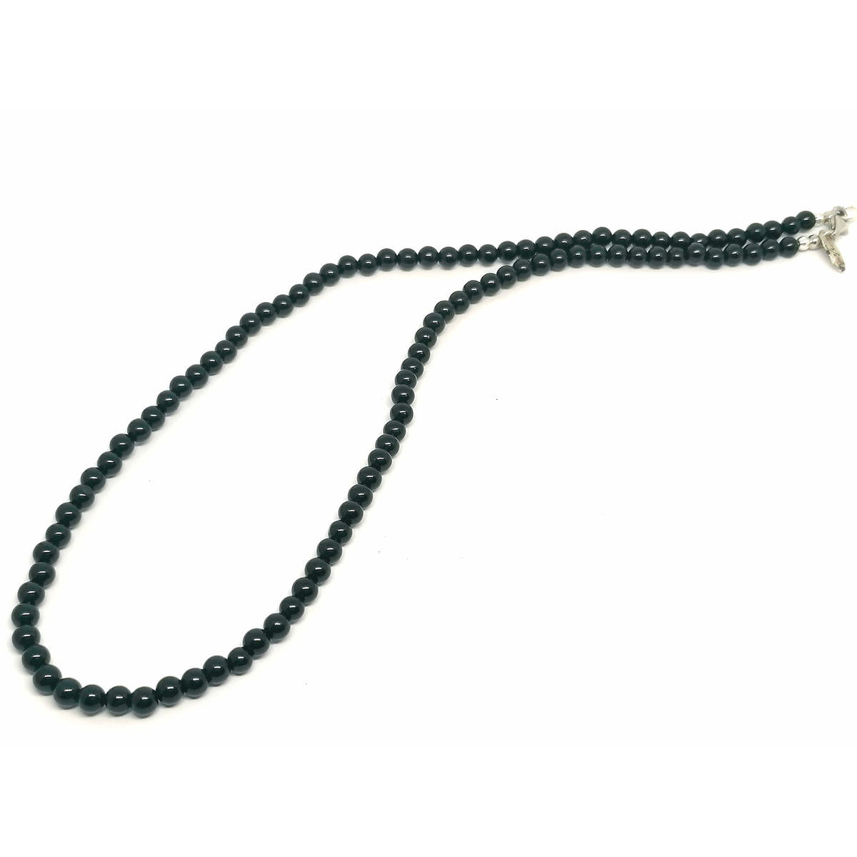Polished Onyx Necklace, Sterling Silver, 4mm | Castello Jewels