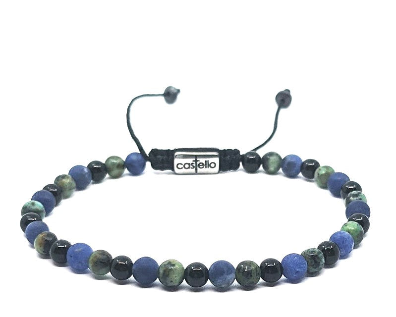 Sodalite, Onyx & African Turquoise Bracelet, 4mm | Castello Jewels