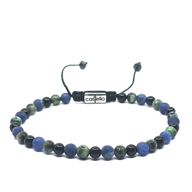 Sodalite, Onyx & African Turquoise Bracelet, 4mm | Castello Jewels