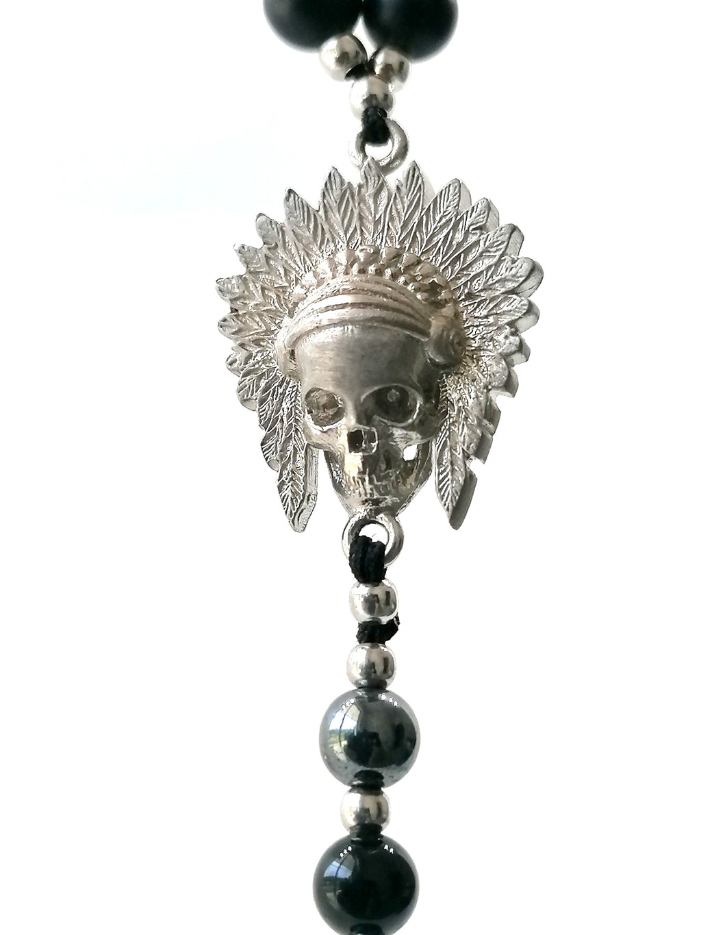 Rosary Skull Indian, Silver 925, Onyx stone — view 4 | Castello Jewels