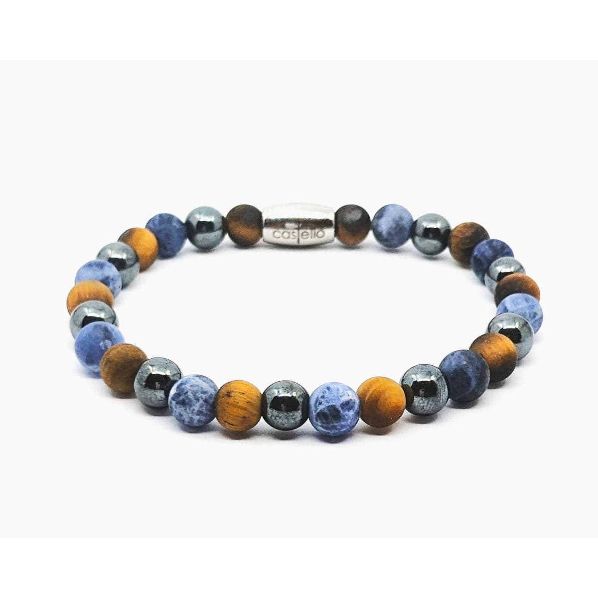 Tiger's Eye, Sodalite & Hematite Bracelet, view 2, 6mm | Castello Jewels