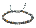 Hand Made Bracelet Tigers Eye Mat, Onyx Mat, Hematite Stone 4mm | Castello Jewels