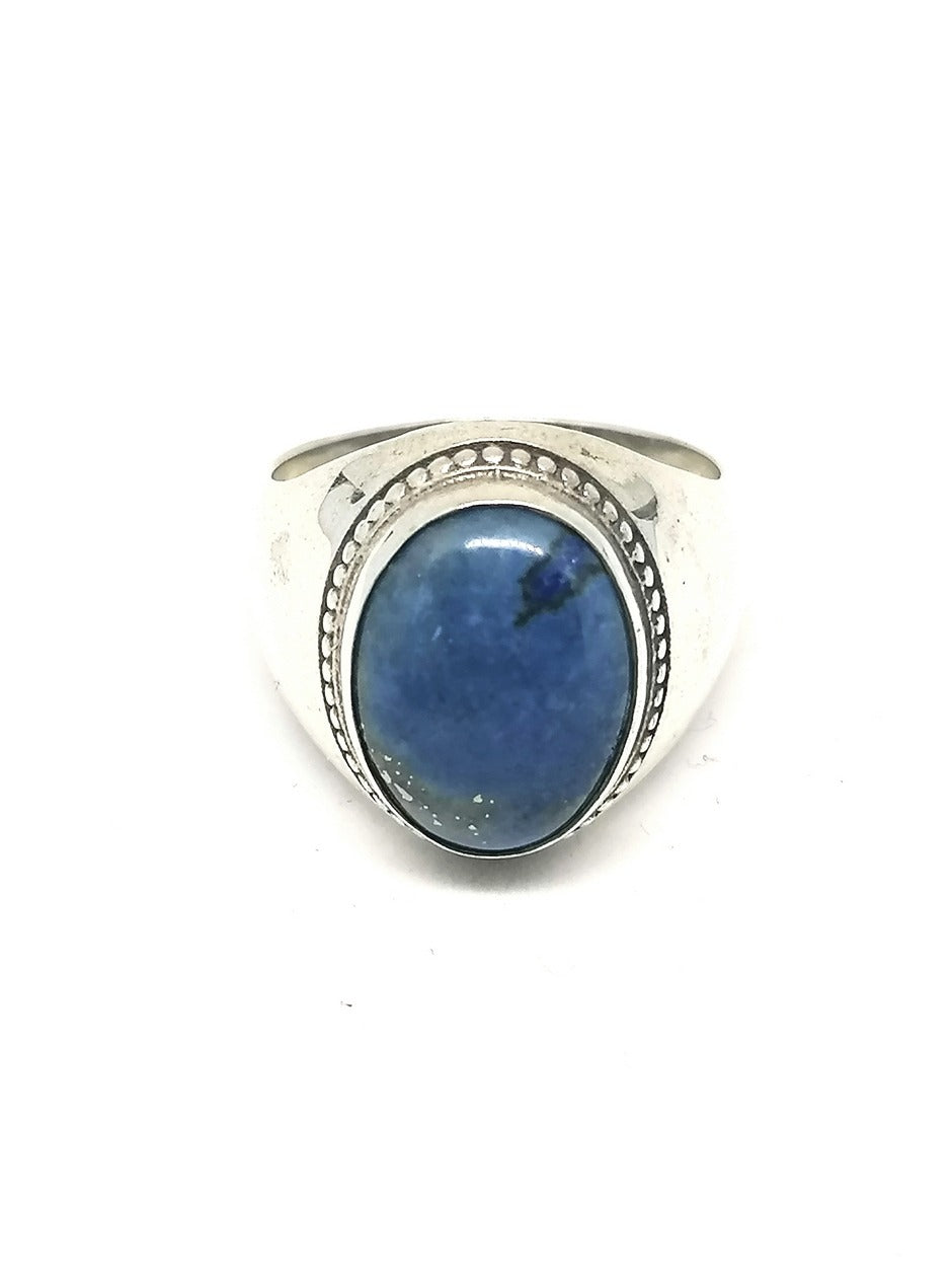 Mens silver ring Lapis Lazuli | Castello Jewels