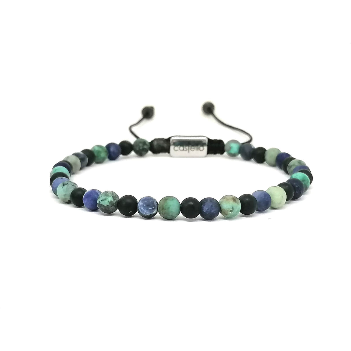 Onyx, Sodalite & African Turquoise Bracelet, 4mm | Castello Jewels