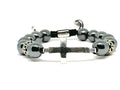 CROSS SILVER 925 Bracelet Hematite stone 10mm | Castello Jewels