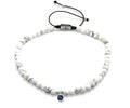 Hand Made Bracelet Evil Eye 925, Howlite stone 4mm | Castello Jewels