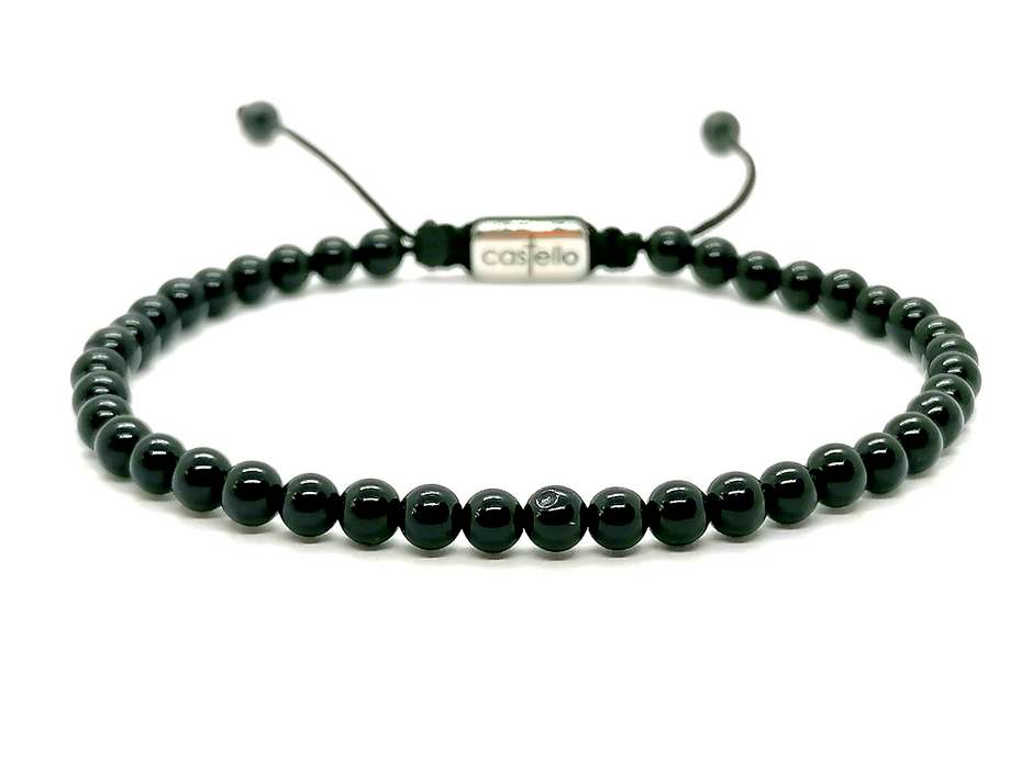 Bracelet, Onyx Polish stone 4mm | Castello Jewels