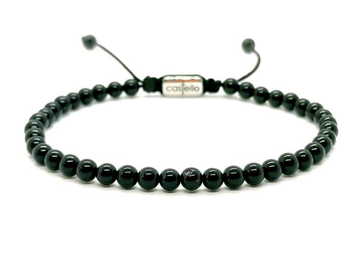 Bracelet, Onyx Polish stone 4mm | Castello Jewels