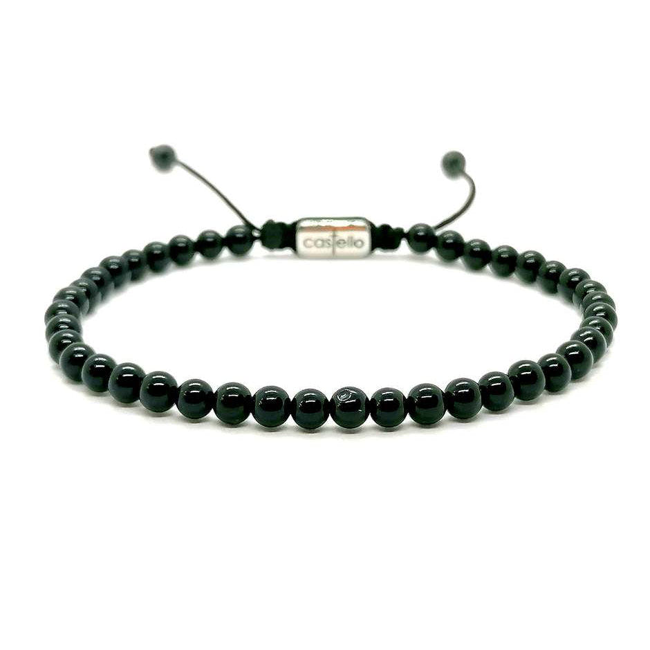 Polished Onyx Bracelet, Water-Resistant, 4mm | Castello Jewels