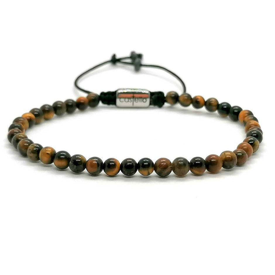 Polished Tiger's Eye Bracelet, Water-Resistant, 4mm | Castello Jewels