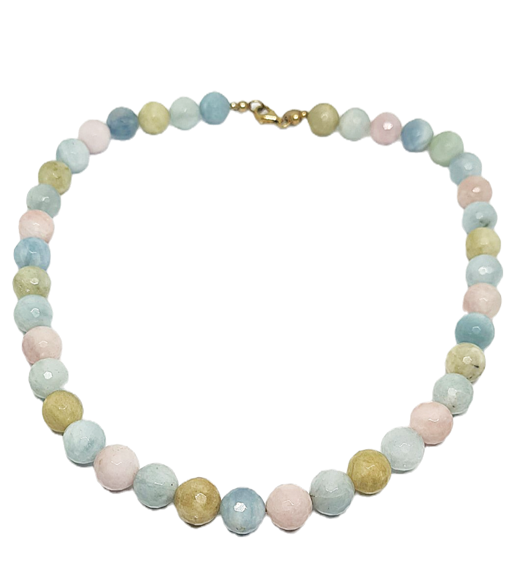 Hand Made Necklace Beryl Stone 10mm | Castello Jewels