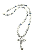 Hand Made SILVER 925 Picasso Frost Stone 8mm cross pendant | Castello Jewels