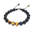 Hand Made Bracelet Tiger Eye Polich, Onyx Polish, Onyx Mat 10mm stone | Castello Jewels