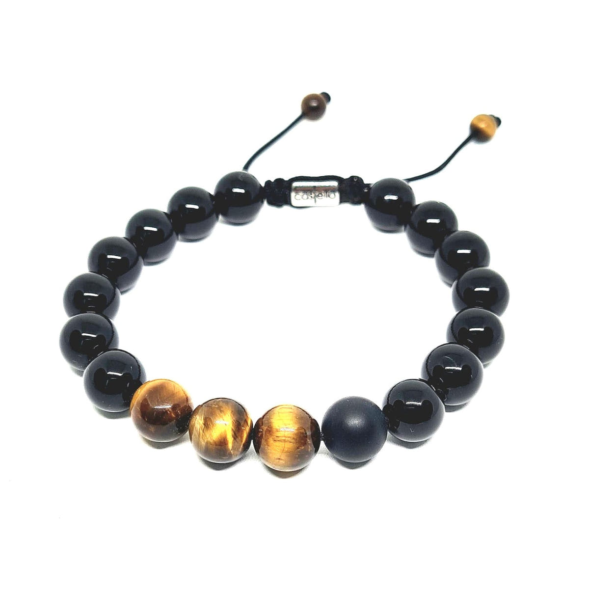 Tiger's Eye & Onyx Stacking Bracelet, 10mm | Castello Jewels