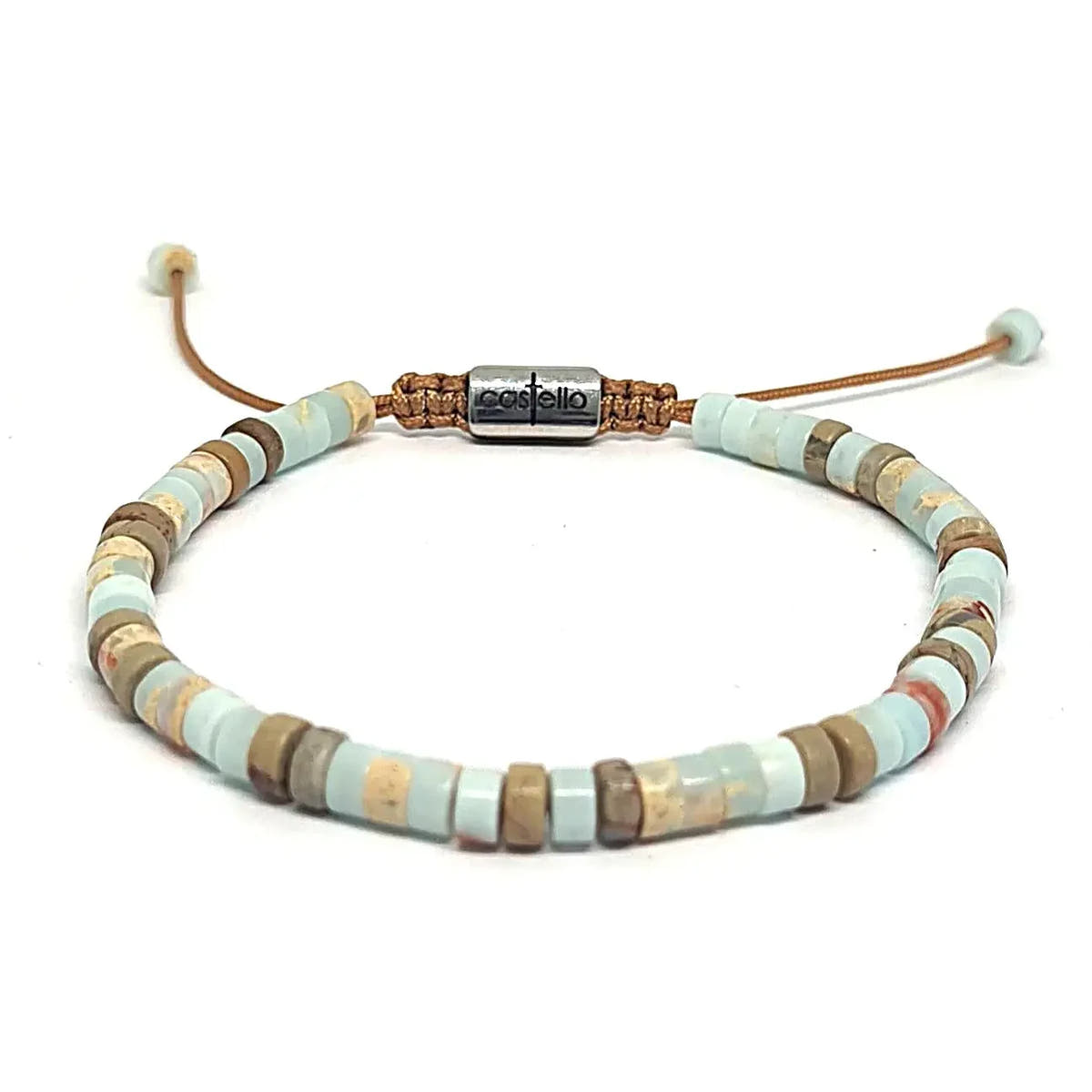 Snakeskin Jasper Tube Bracelet, 4mm | Castello Jewels